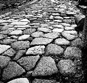 A roman cobblestone road in Aquileia.